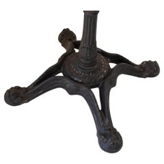 Antique French Cast Iron Bistro Table Stand, Lion Legs, 1920s, Paris