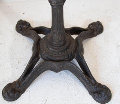 1920s Antique French Cast Iron Pedestal Bistro Table Stand