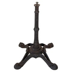 1920s Antique French Cast Iron Pedestal Bistro Table Stand