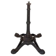 1920s Used French Cast Iron Pedestal Bistro Table Stand