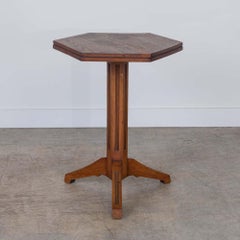 1920s Antique French Oak Pedestal Table