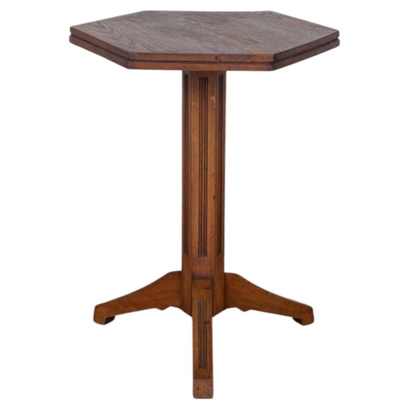 1920s Antique French Oak Pedestal Table