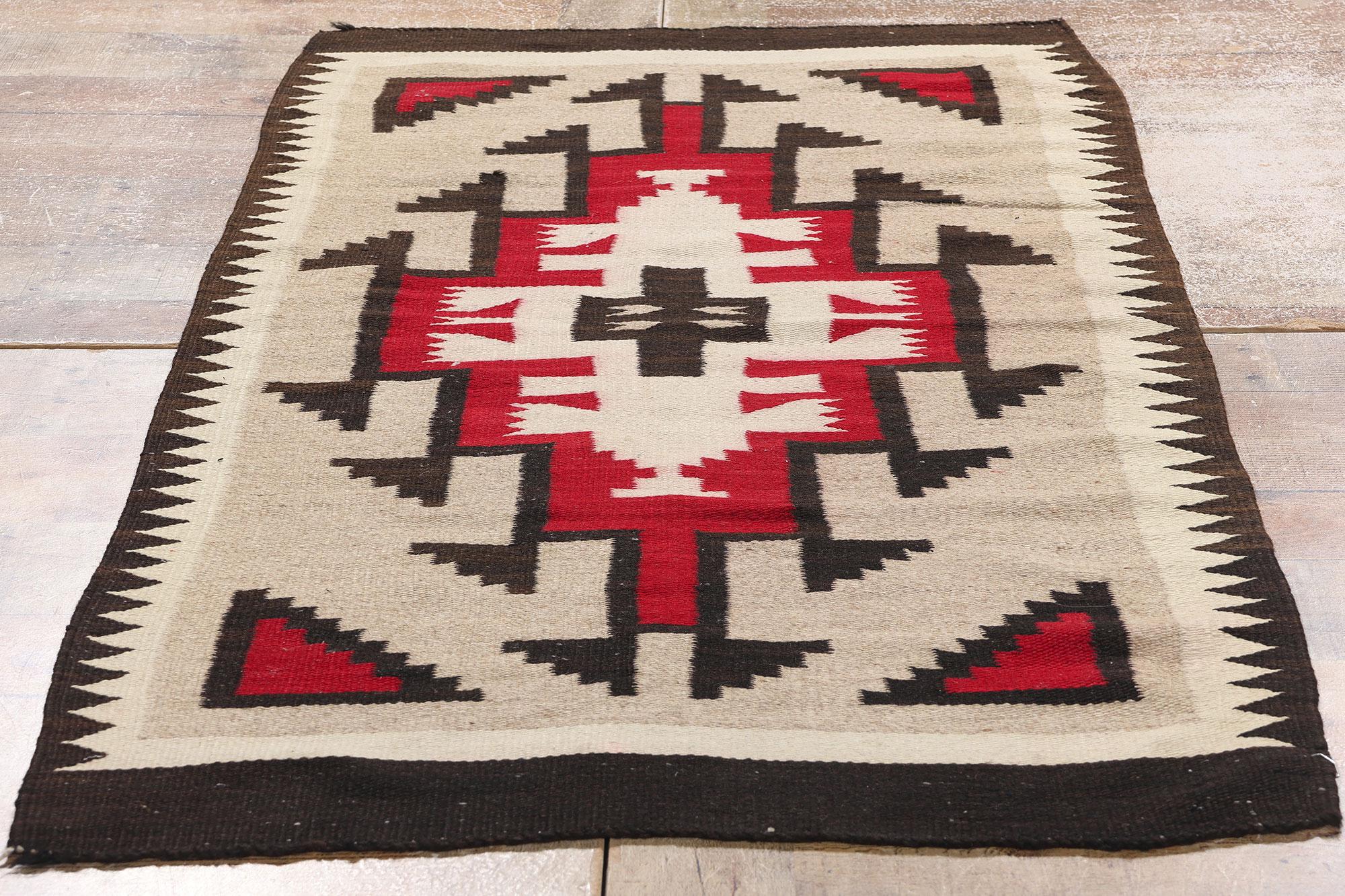 Wool 1920's Antique Ganado Navajo-Style Textile with Modern Style For Sale