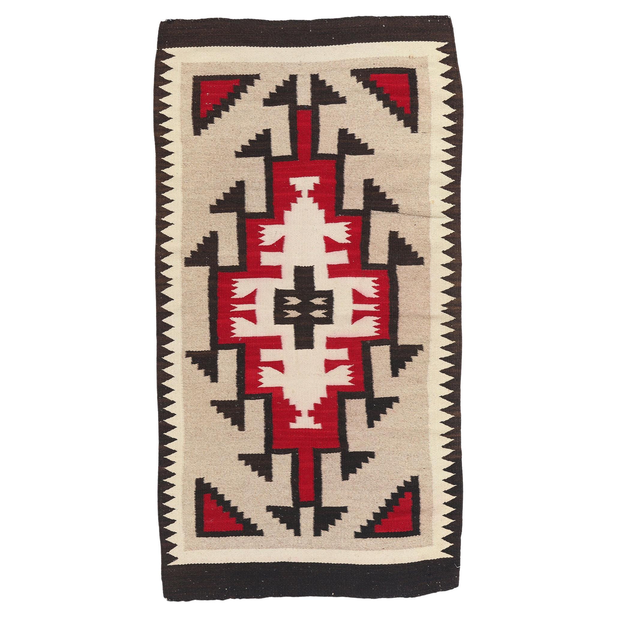 Tejido Ganado Navajo Antiguo de 1920 con Estilo Moderno