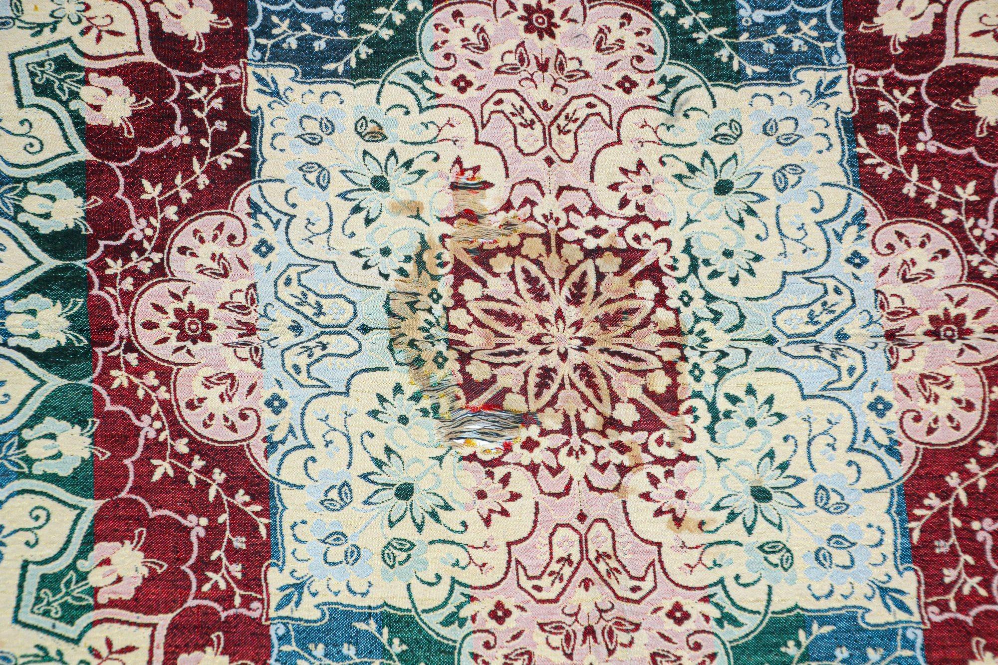 1920s Antique Granada Spain Moorish Islamic Tapestry with Arabic Writing 6