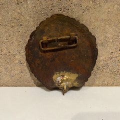 1920s Antique Guatemalan Cowboy Belt Buckle Iron Bird Fancy Peacock Design