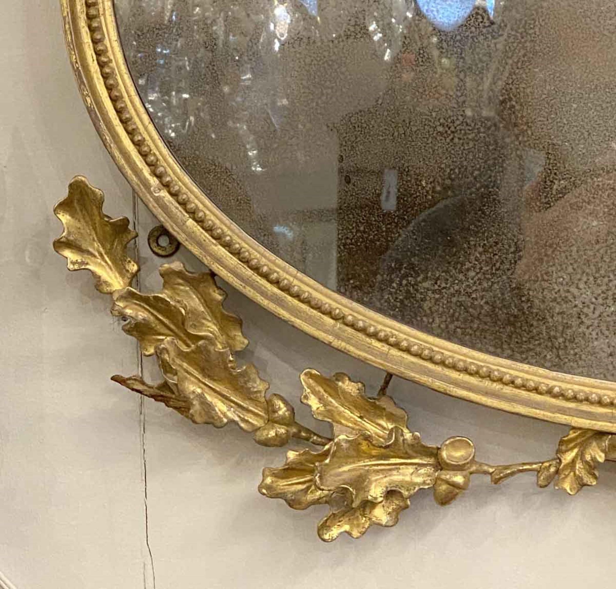 Antike Hand geschnitzt Gold vergoldet Spiegel Adler Ornament Quasten im Angebot 5