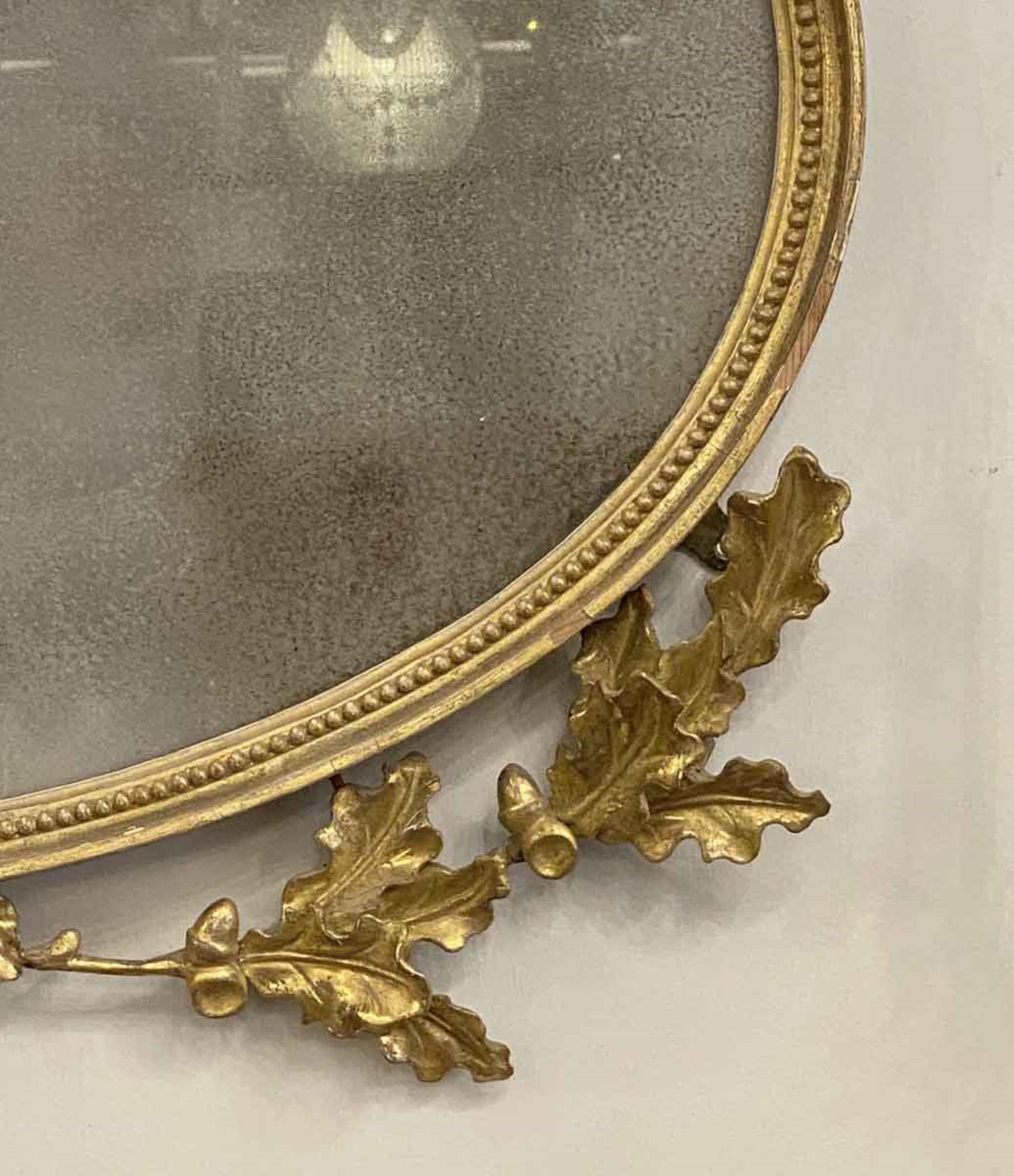 Antike Hand geschnitzt Gold vergoldet Spiegel Adler Ornament Quasten im Angebot 6