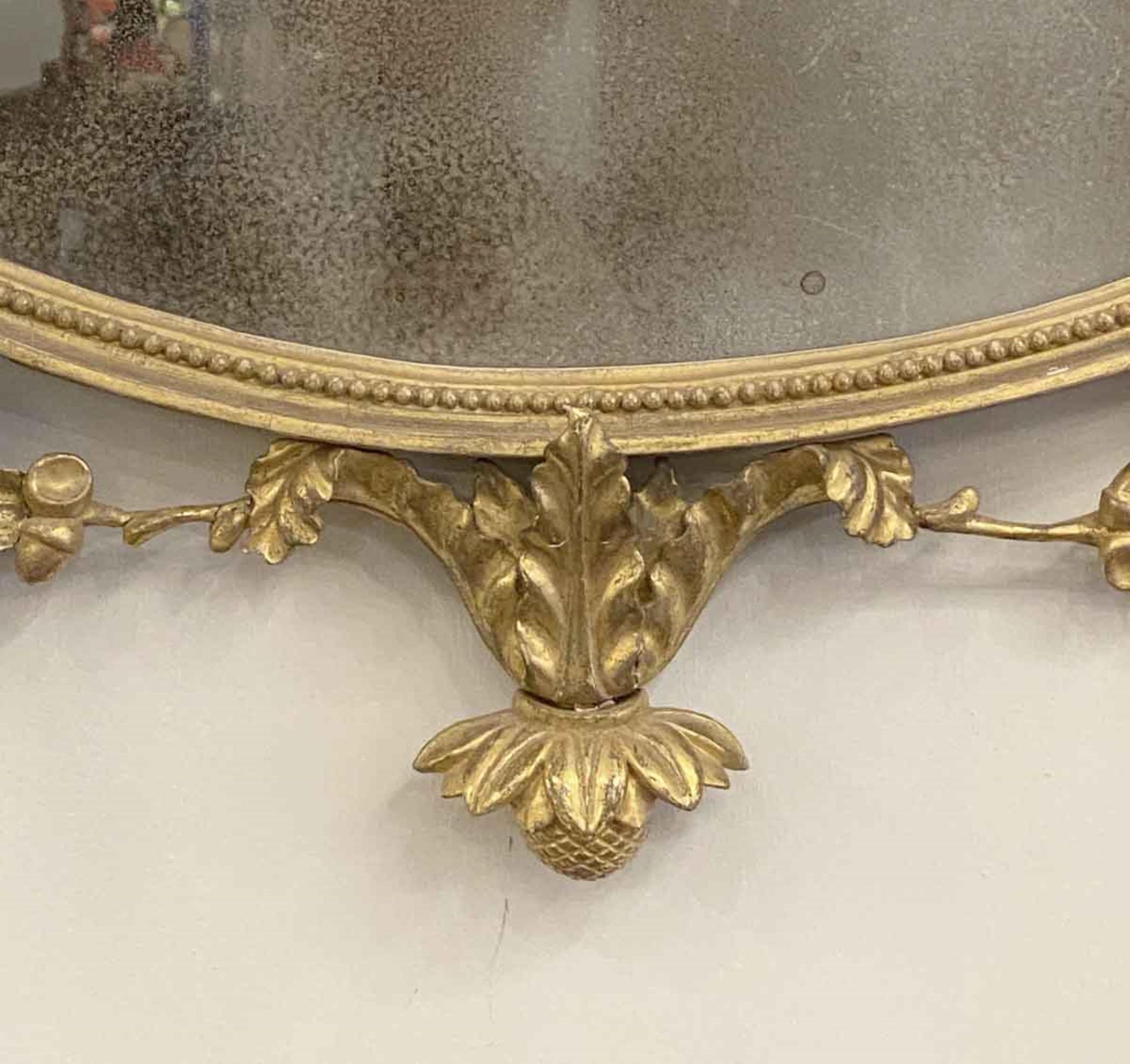 Antike Hand geschnitzt Gold vergoldet Spiegel Adler Ornament Quasten im Angebot 7