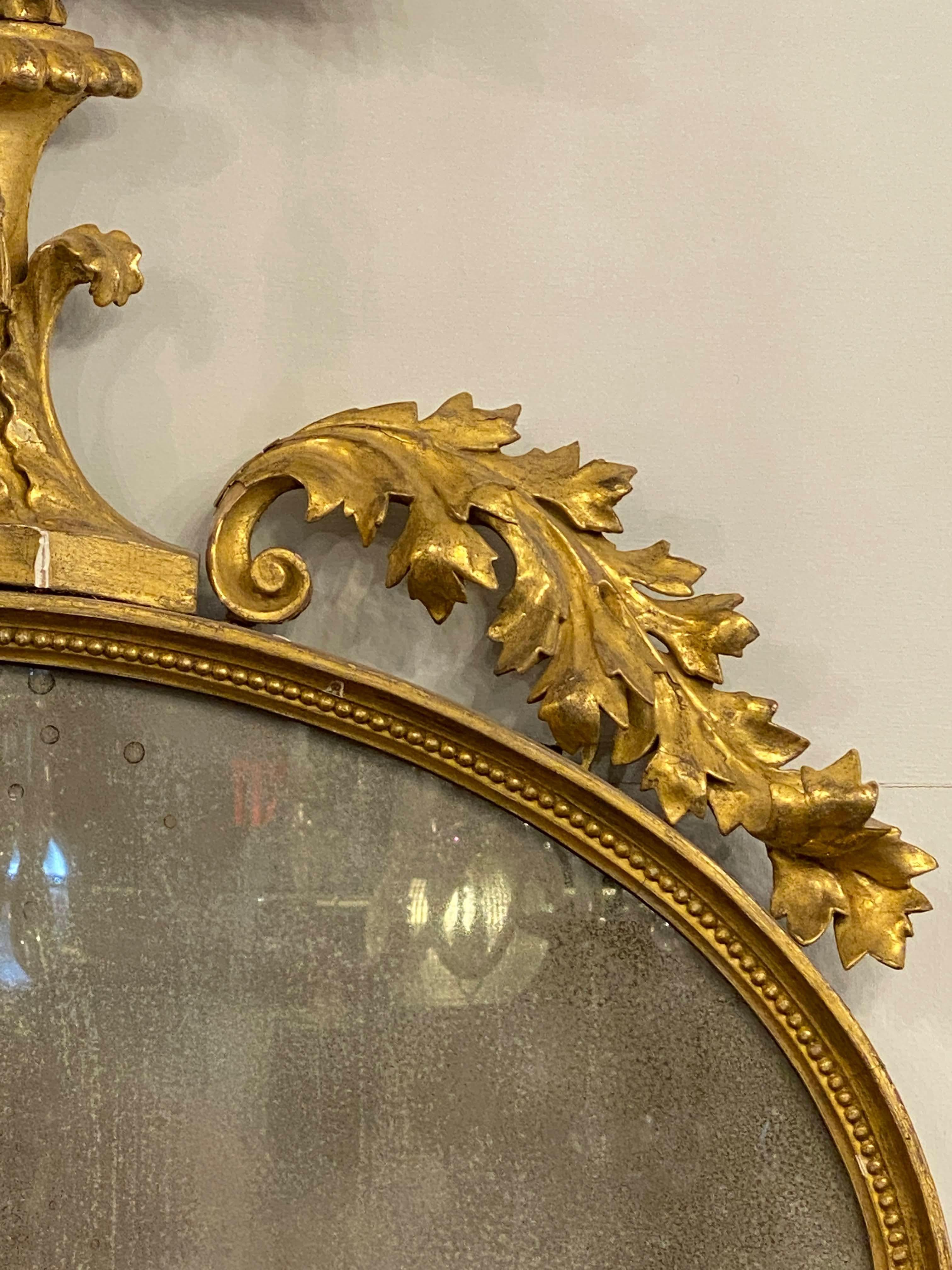 Antike Hand geschnitzt Gold vergoldet Spiegel Adler Ornament Quasten im Angebot 9