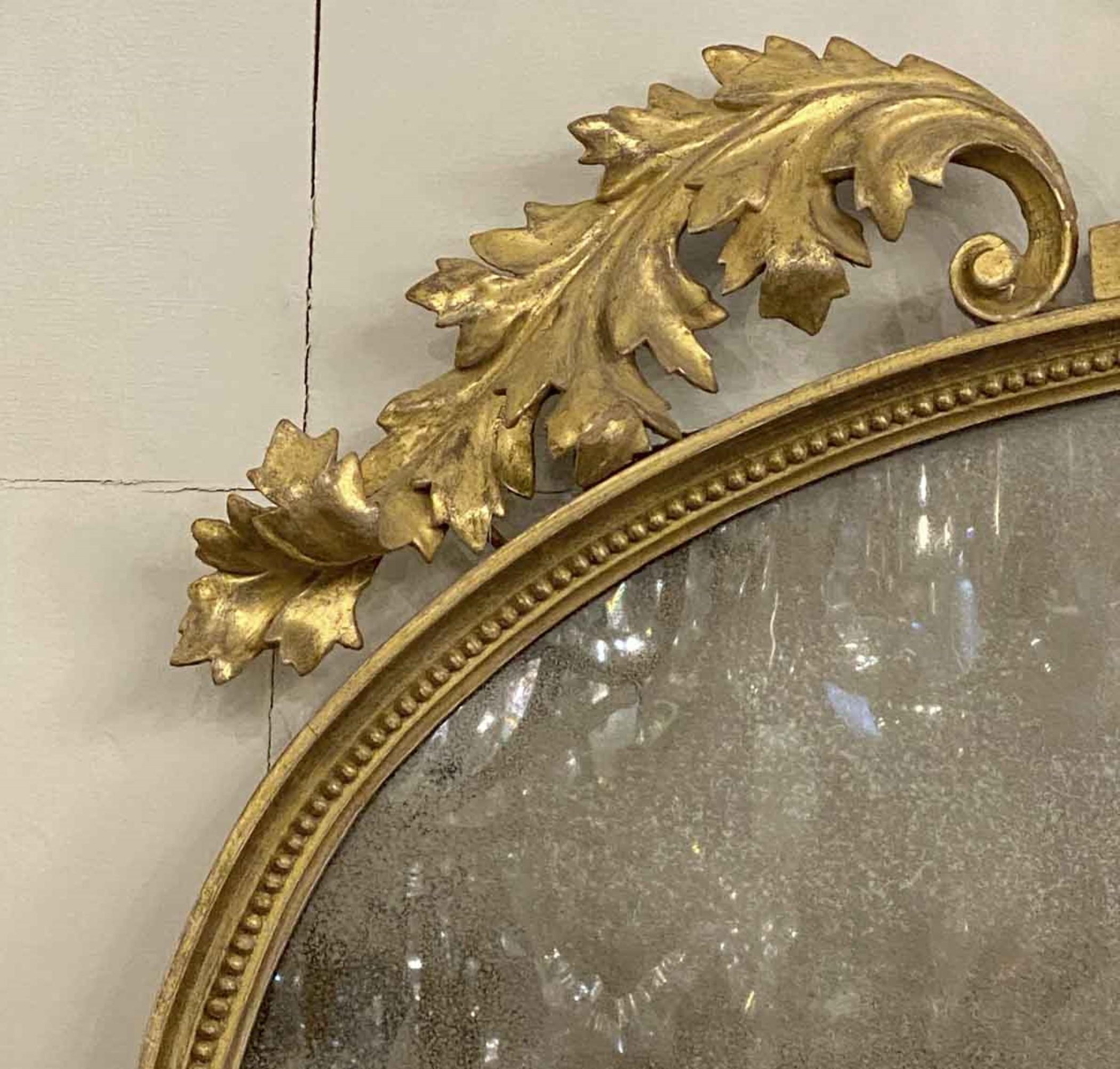 Antike Hand geschnitzt Gold vergoldet Spiegel Adler Ornament Quasten im Angebot 4