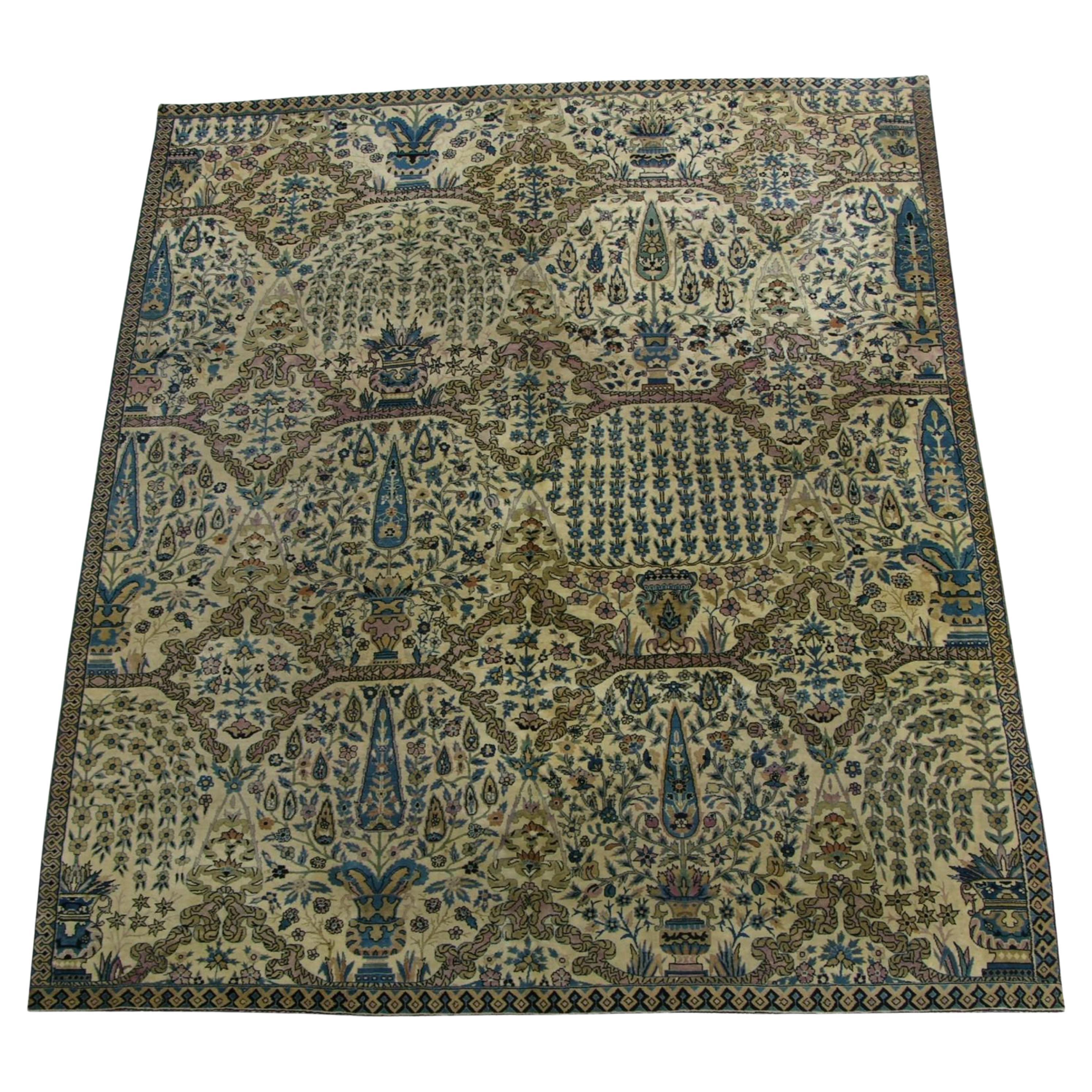 1920s Antique Indian Agra Rug For Sale