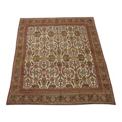 1920s Used Indian Floral Design Rug