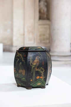 1920s Antique Italian Painted Tin Candy Box from Elah Confectionery