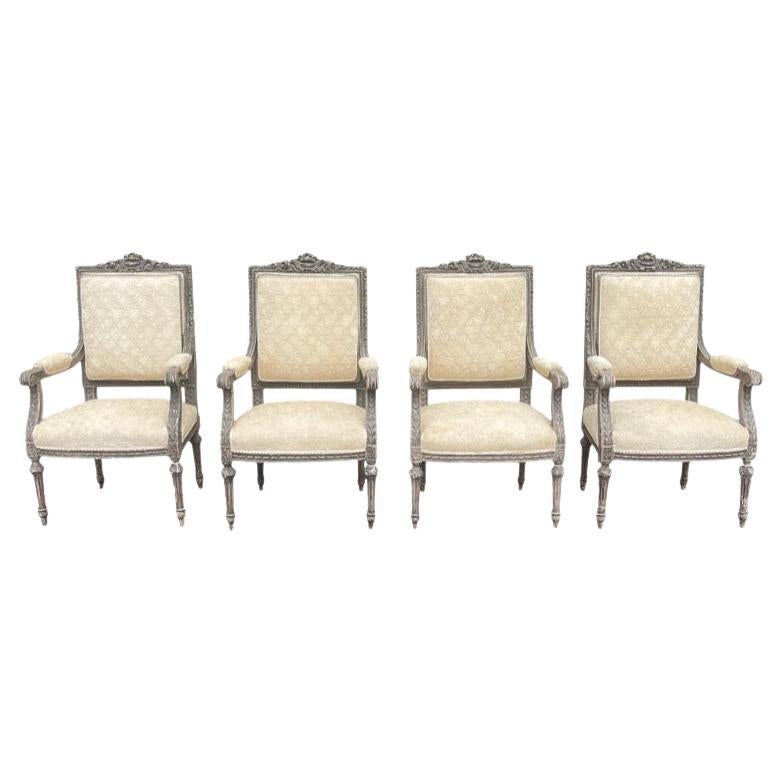 1920’s Antique Italian Set of 4 Arm Chairs