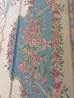 Tappeto antico anni '20 Avorio Medaglione floreale India Agra Tessile Stitch by Stitch Gallery