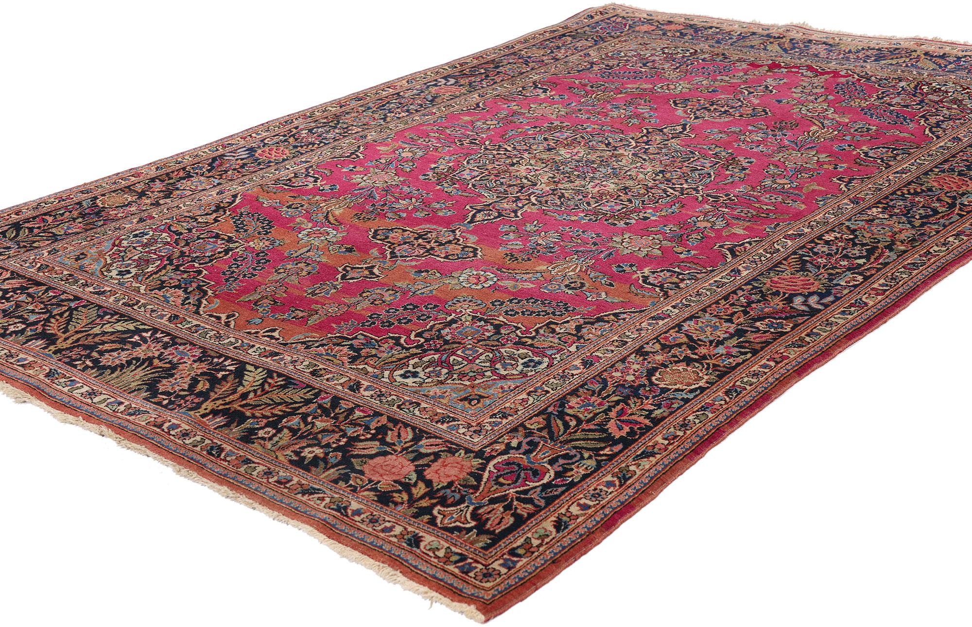 Antiker Kashan-Teppich aus den 1920er Jahren mit modernem Stil (Kaschan) im Angebot