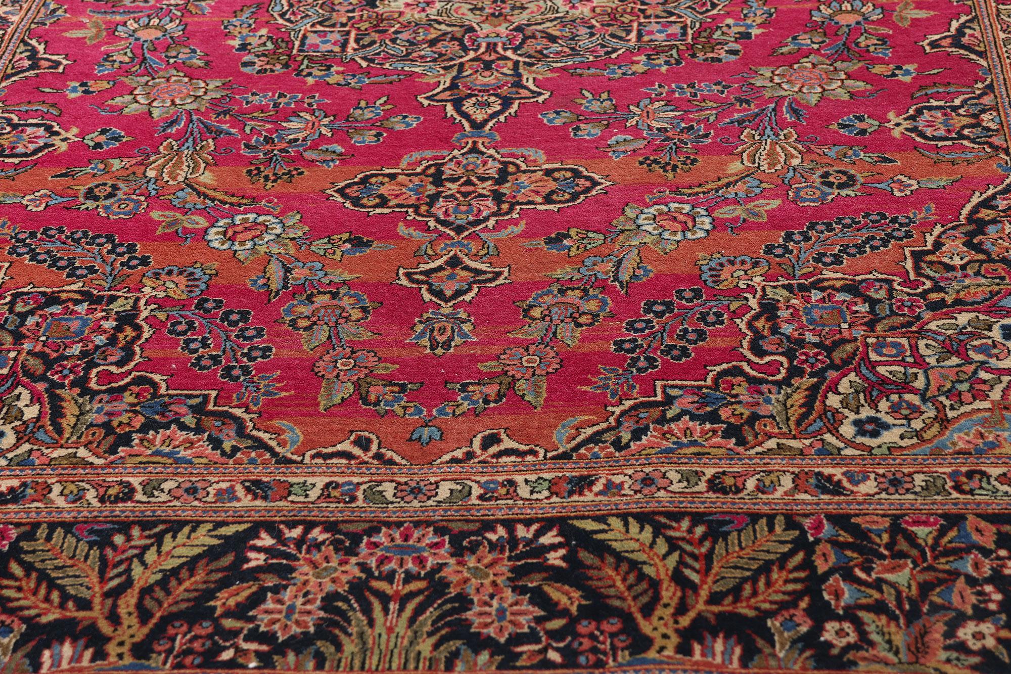 Antiker Kashan-Teppich aus den 1920er Jahren mit modernem Stil (20. Jahrhundert) im Angebot