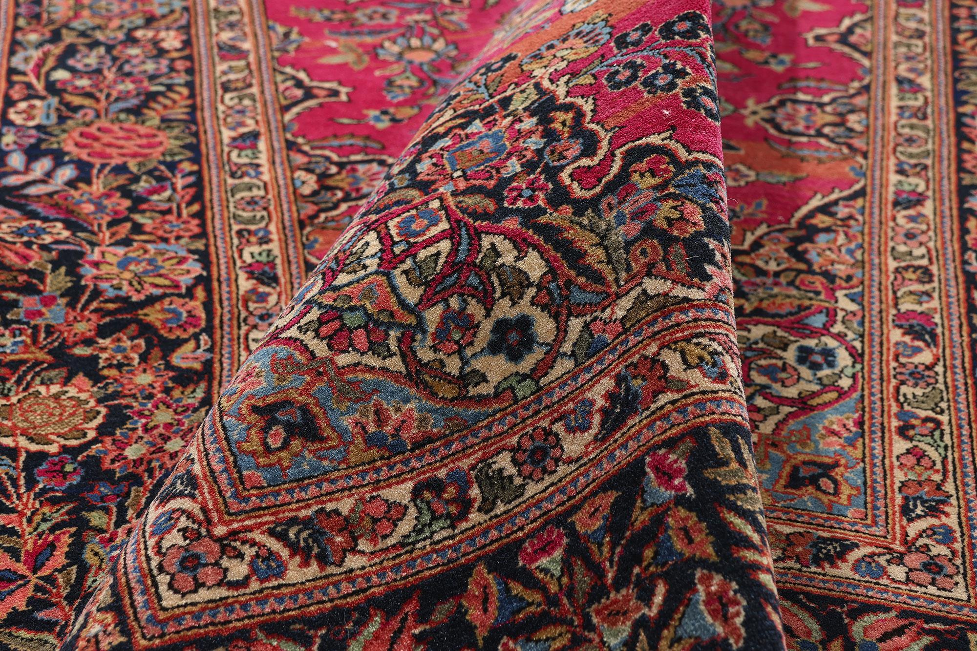 Antiker Kashan-Teppich aus den 1920er Jahren mit modernem Stil im Angebot 1