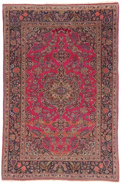 Antiker Kashan-Teppich aus den 1920er Jahren mit modernem Stil