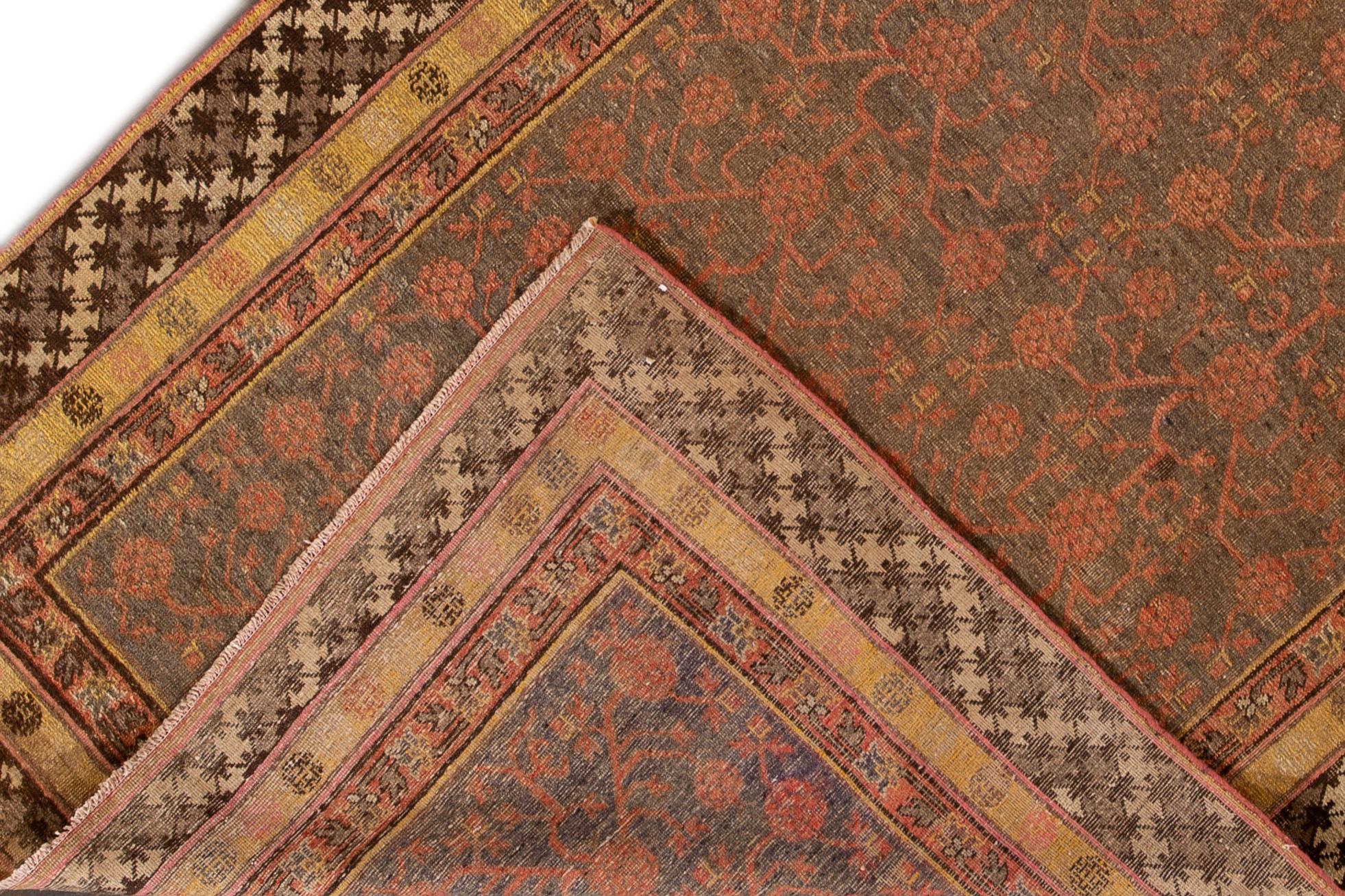 East Turkestani 1920s Antique Khotan Rug