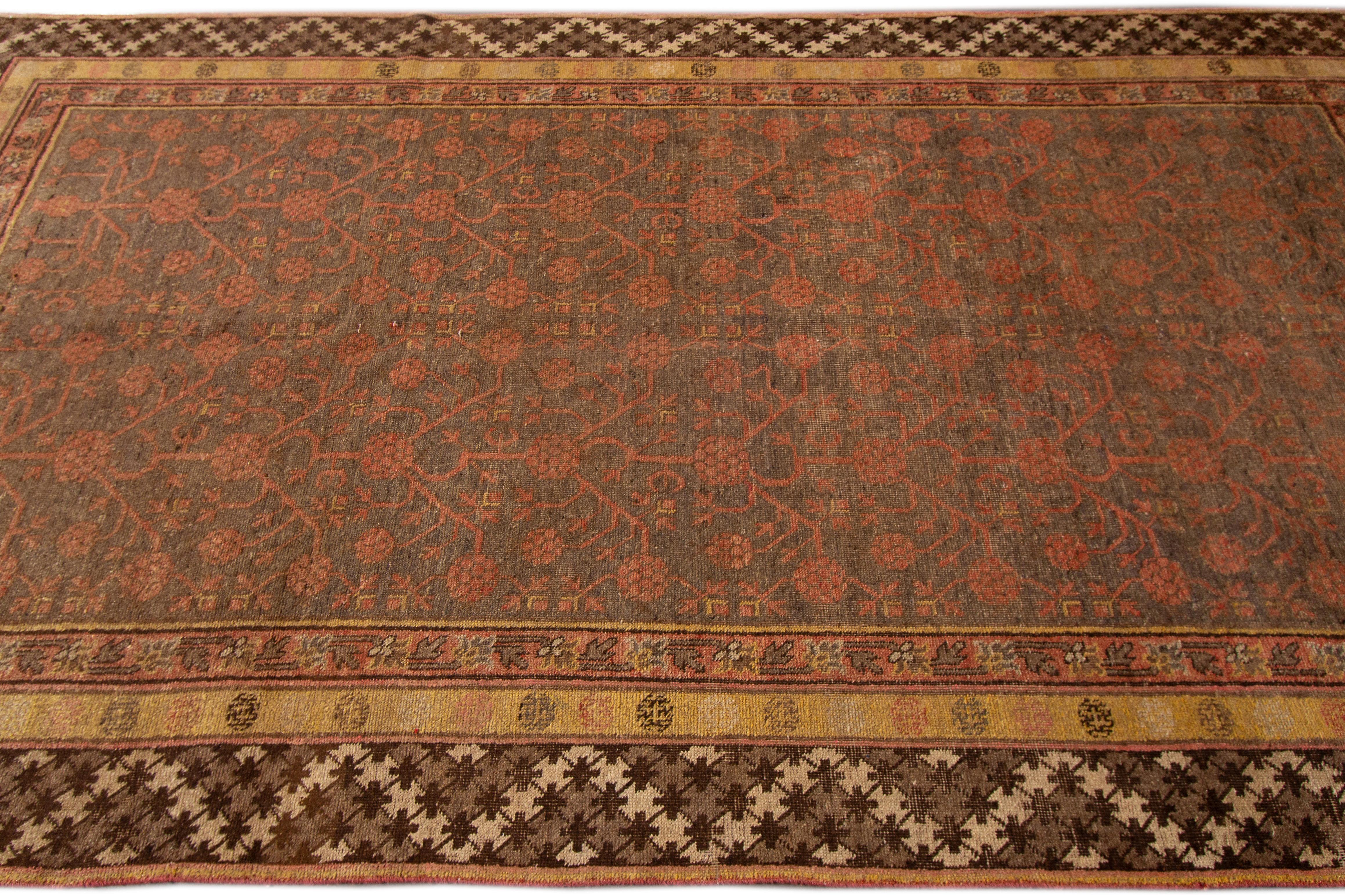 Wool 1920s Antique Khotan Rug