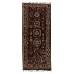 Tapis de course kurde antique Kilim à motifs géométriques en Brown, de Rug & Kilim