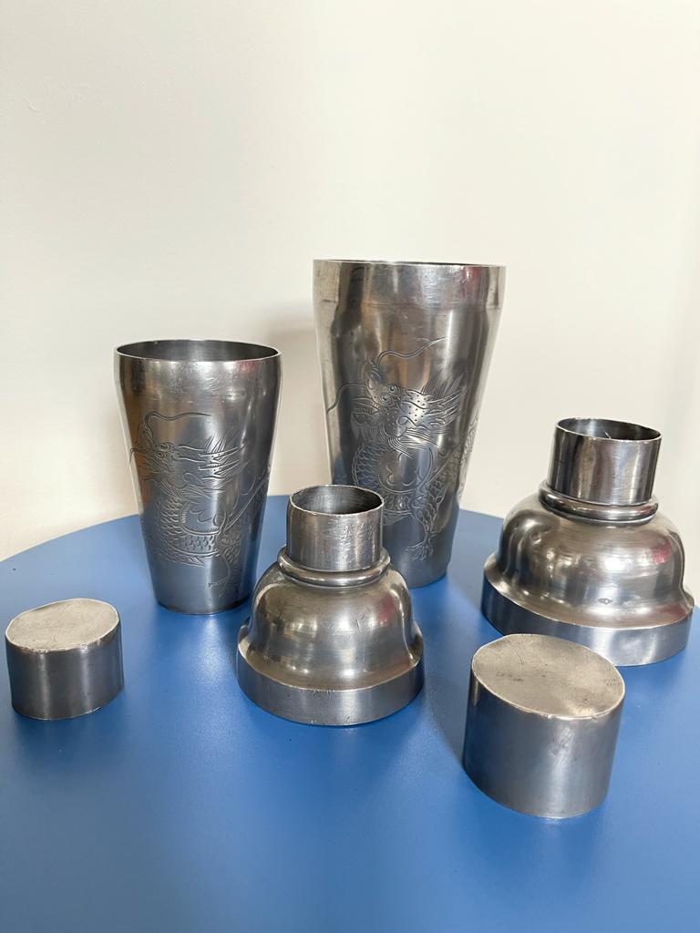 Metallo Antico Kut Hing Swatow Cocktail/Martini Shaker del 1920 in vendita
