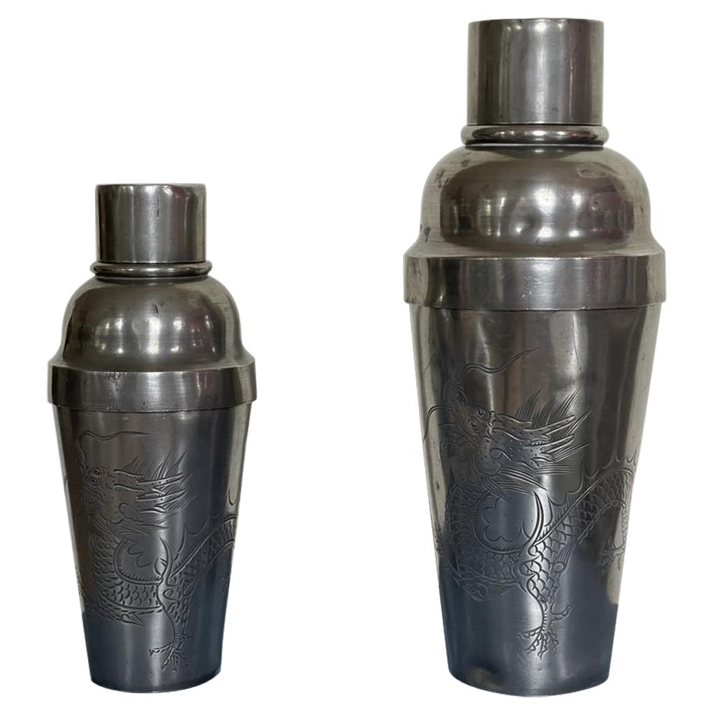 English Martini or Cocktail Shaker with Celtic Detail Motif at 1stDibs