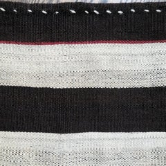 1920s Antique Large Cream and Brown Mazandaran Persian Checkerboard Kilim