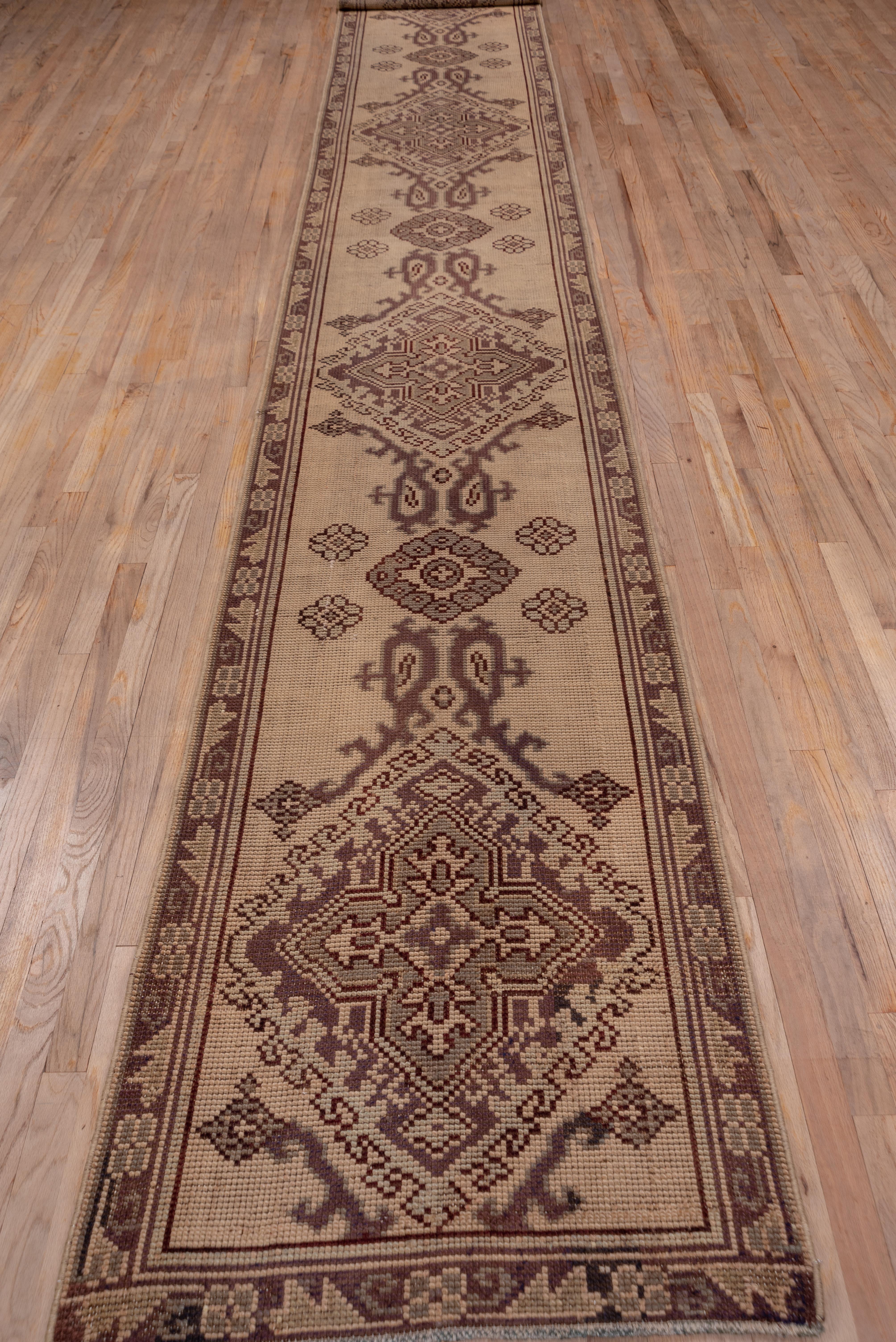 Hand-Knotted 1920s Antique Long Oushak Runner For Sale