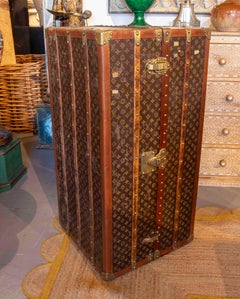 1920s Antique Louis Vuitton Double Trunk Monogram Vapor Malle Armoire