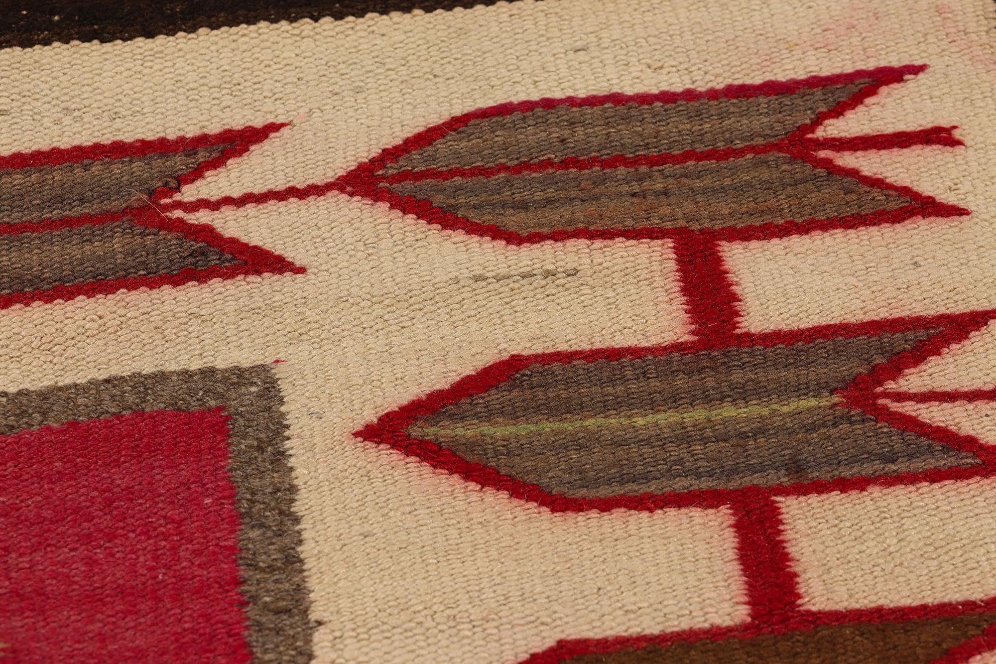 Wool 1920s Antique Navajo Blanket Tree of Life Yei Bi Chai Native American Textile For Sale