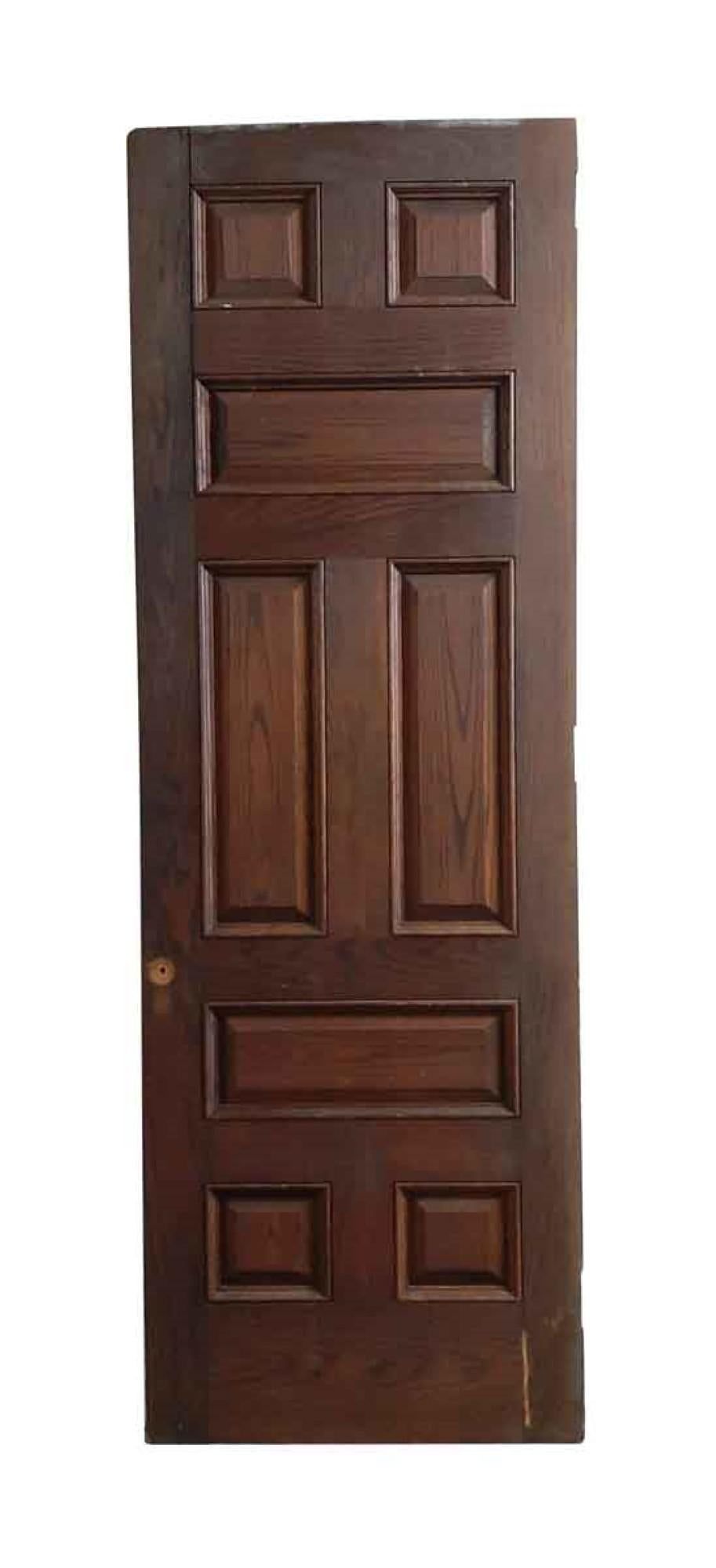 Early 20th Century 1920s Antique Oak Passage Door with Eight Panels
