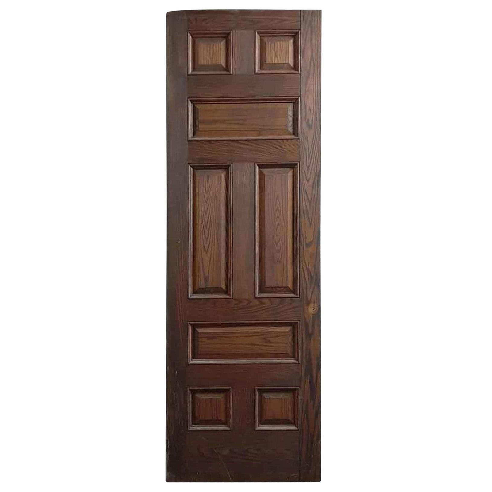 1920s Antique Oak Passage Door with Eight Panels
