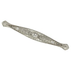 1920s Antique Old European Cut Diamond Platinum Brooch