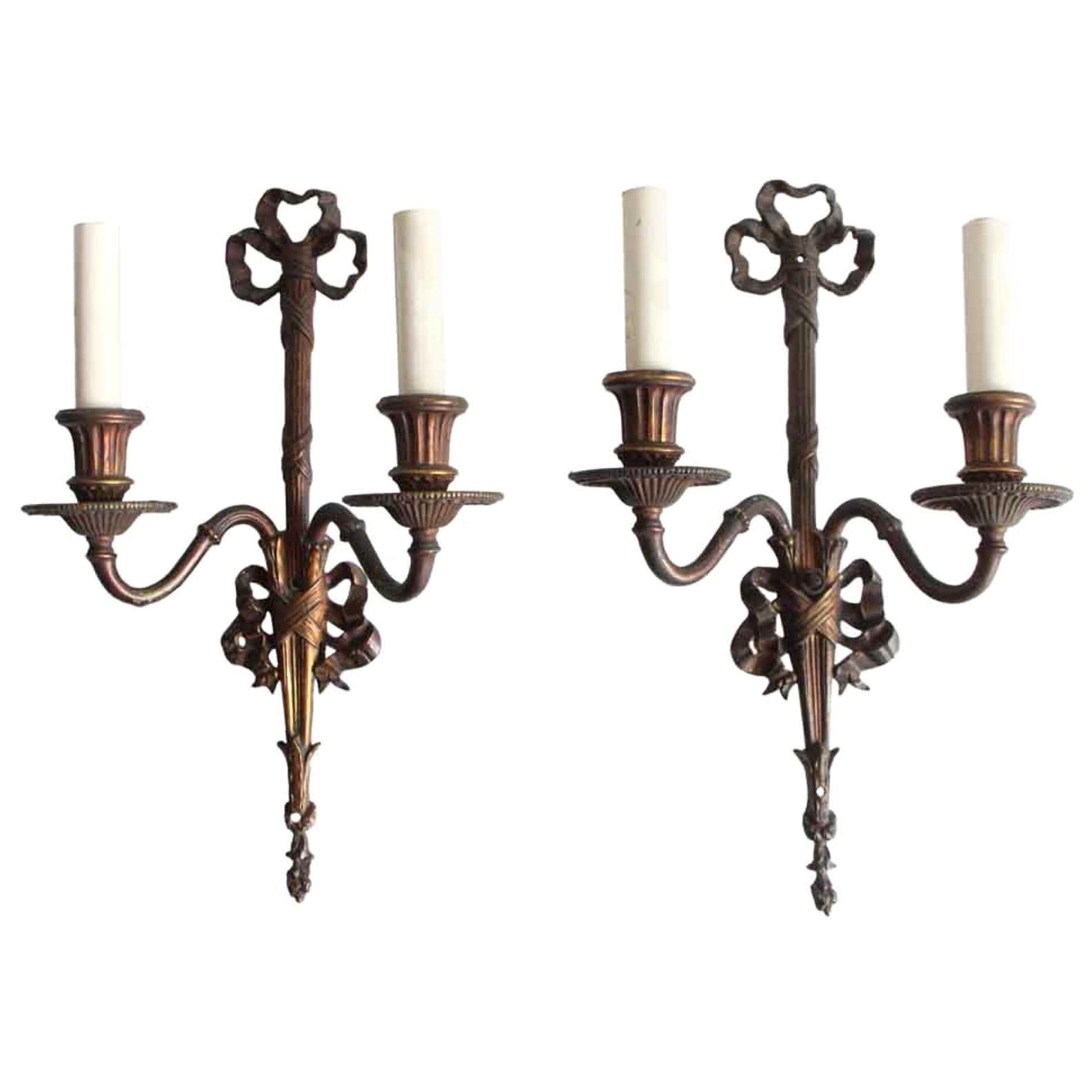 Antique Pair Of Simple 1920s Sconces With Single Light At 1stdibs 