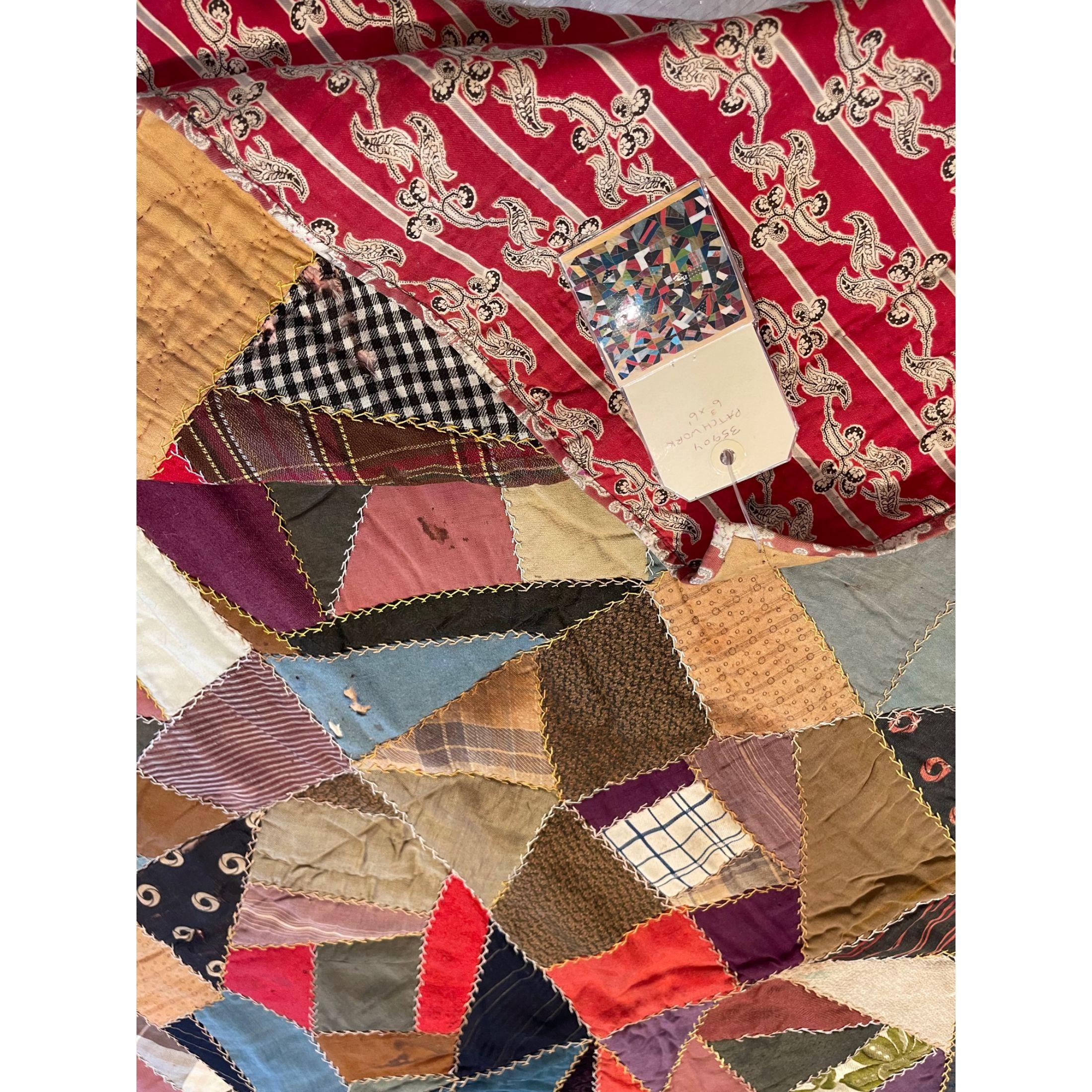 Asian 1920s Antique Patchwork Rug For Sale