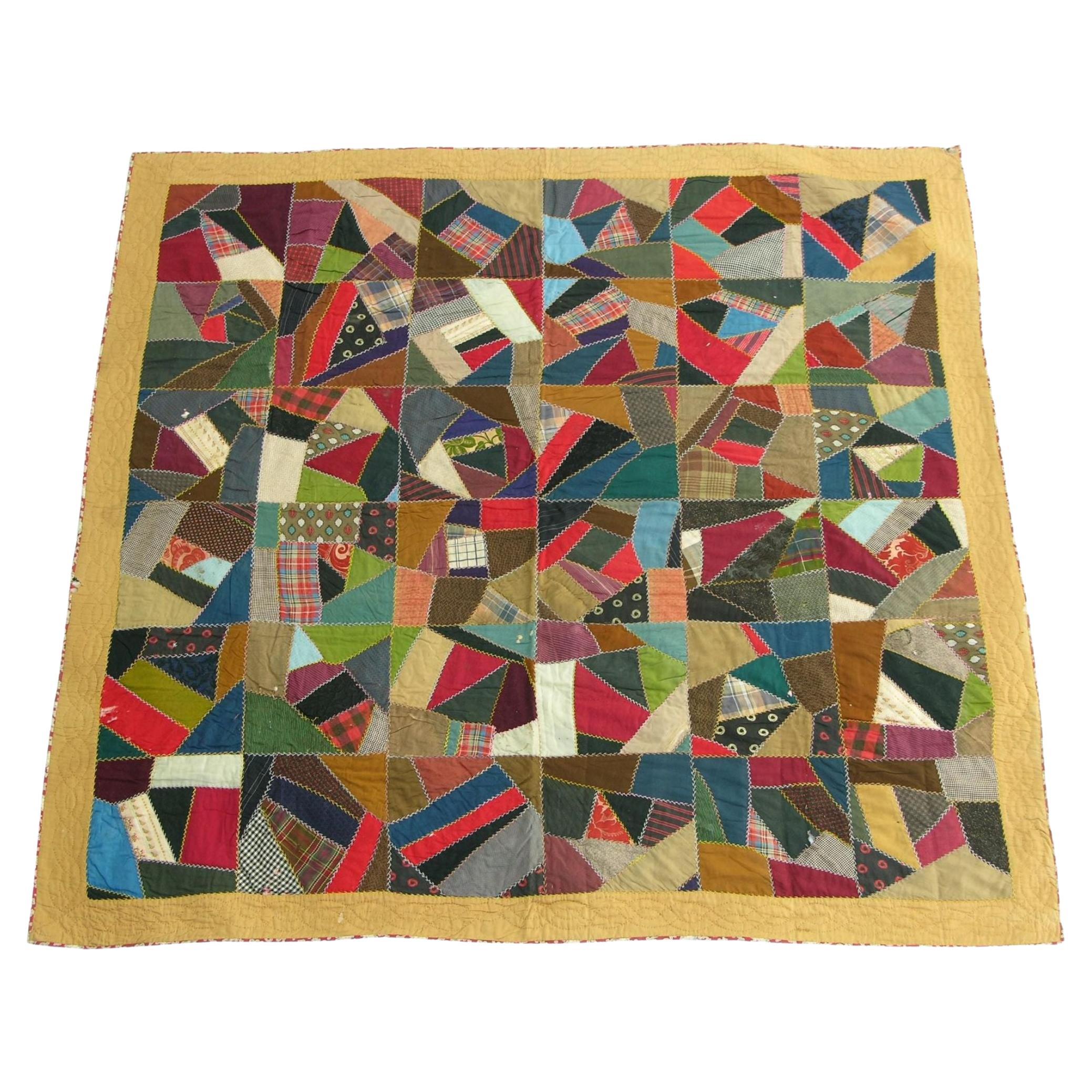 Tapis patchwork ancien des années 1920 en vente