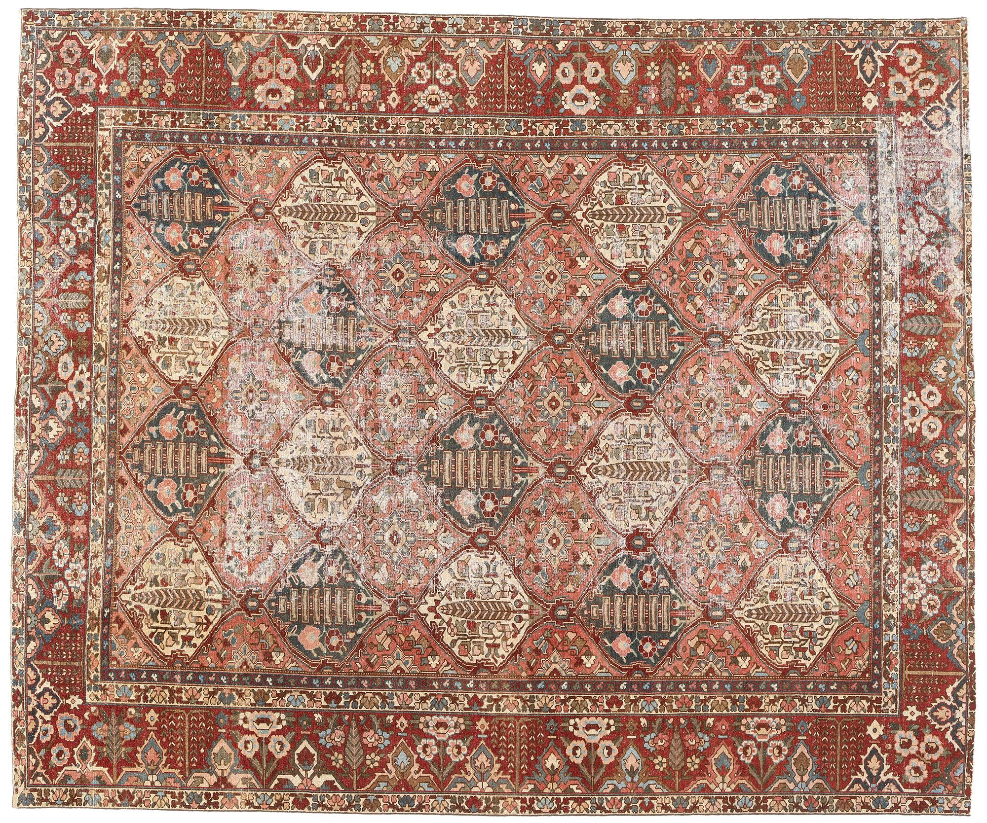 Tappeto antico persiano Bakhtiari del 1920 con stile moderno in vendita 2