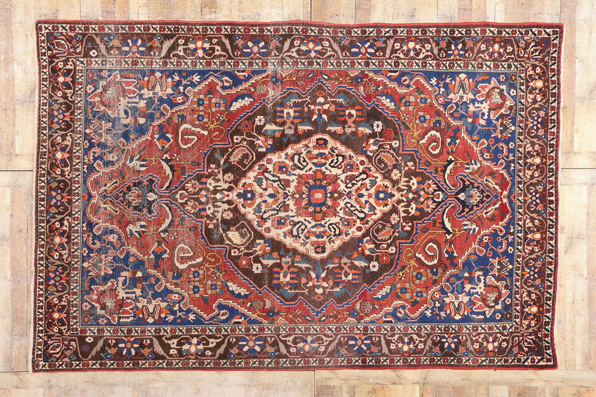 Tapis persan Bakhtiari ancien des années 1920 avec style moderne en vente 2