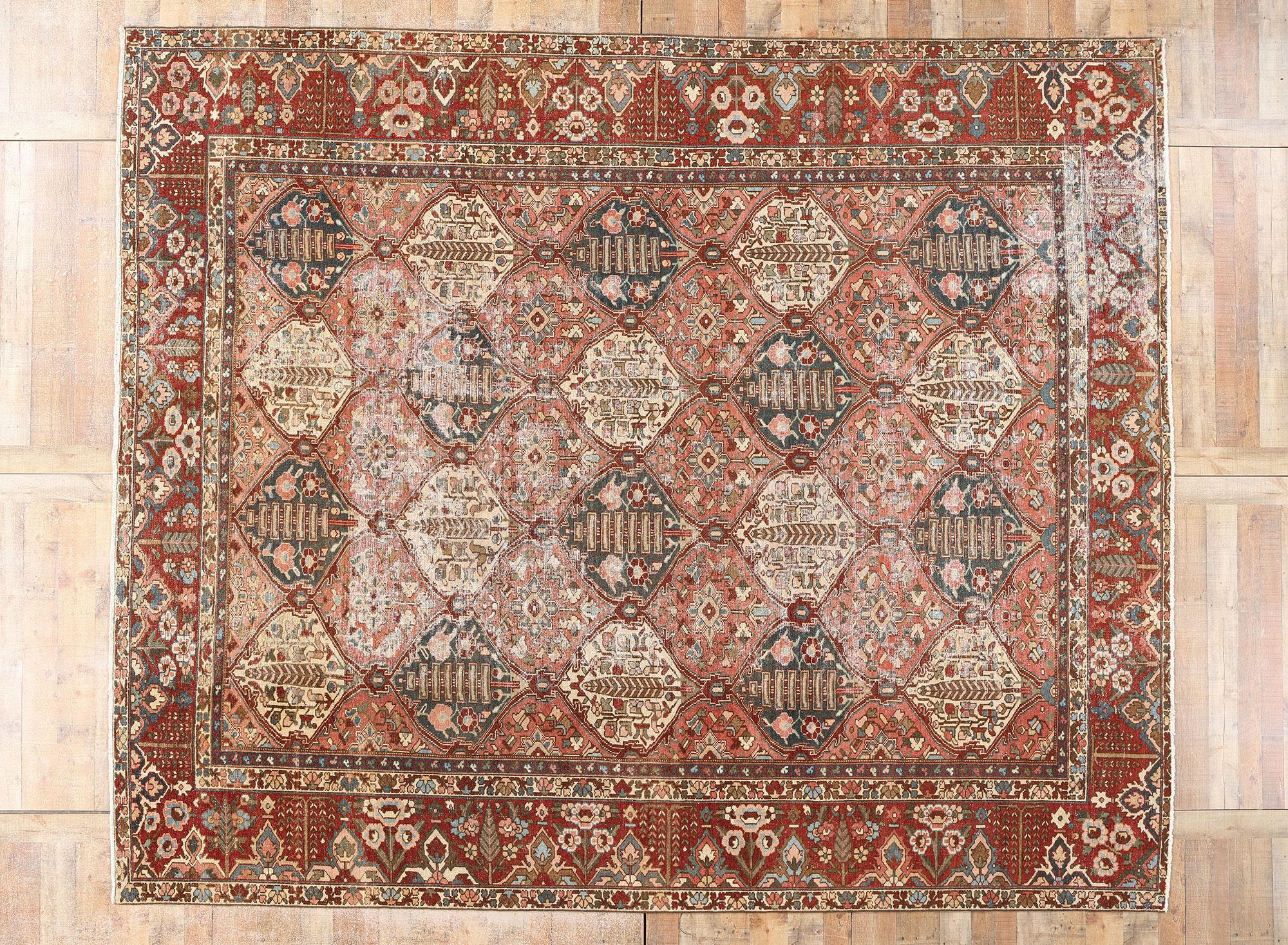 Tappeto antico persiano Bakhtiari del 1920 con stile moderno in vendita 1