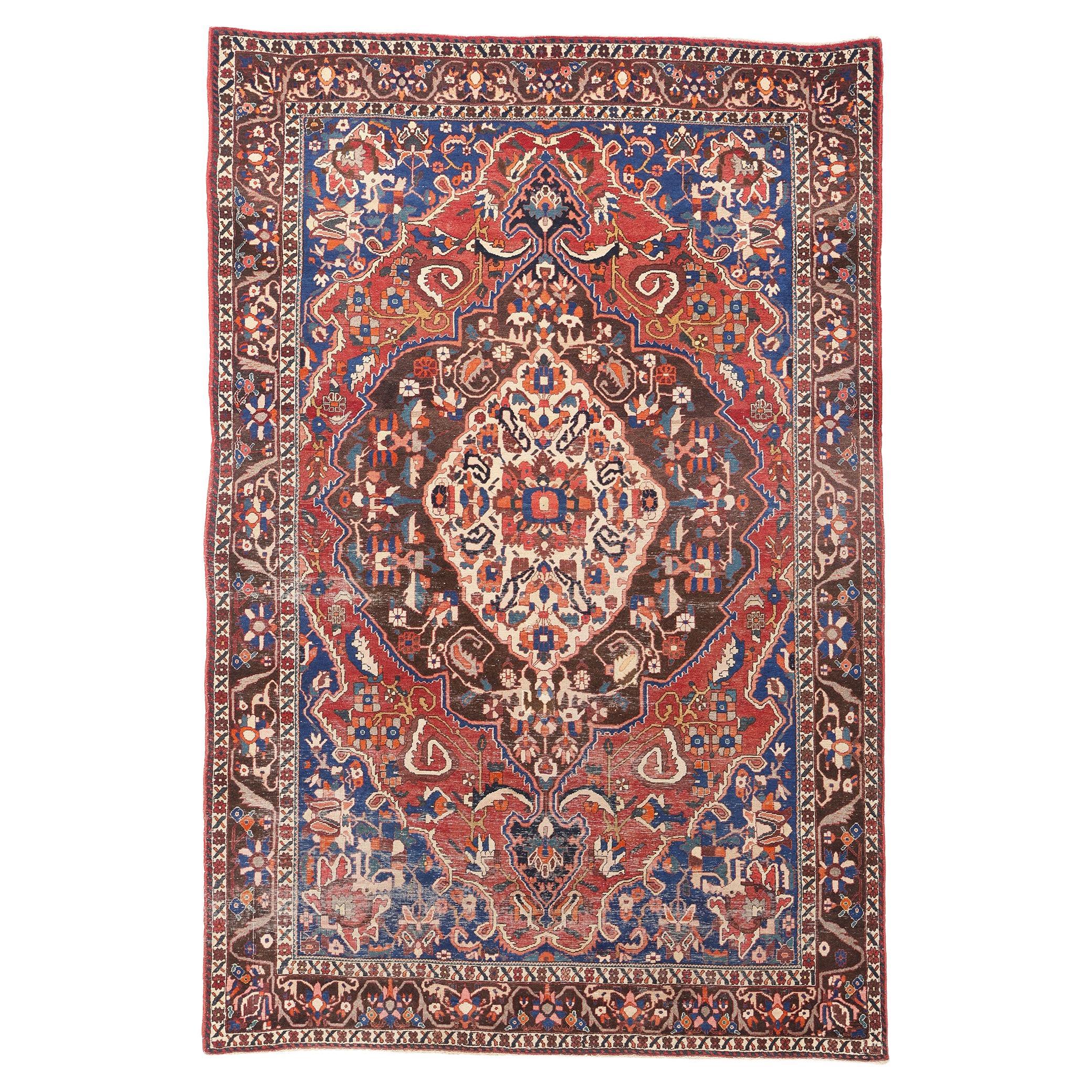 Tapis persan Bakhtiari ancien des années 1920 avec style moderne