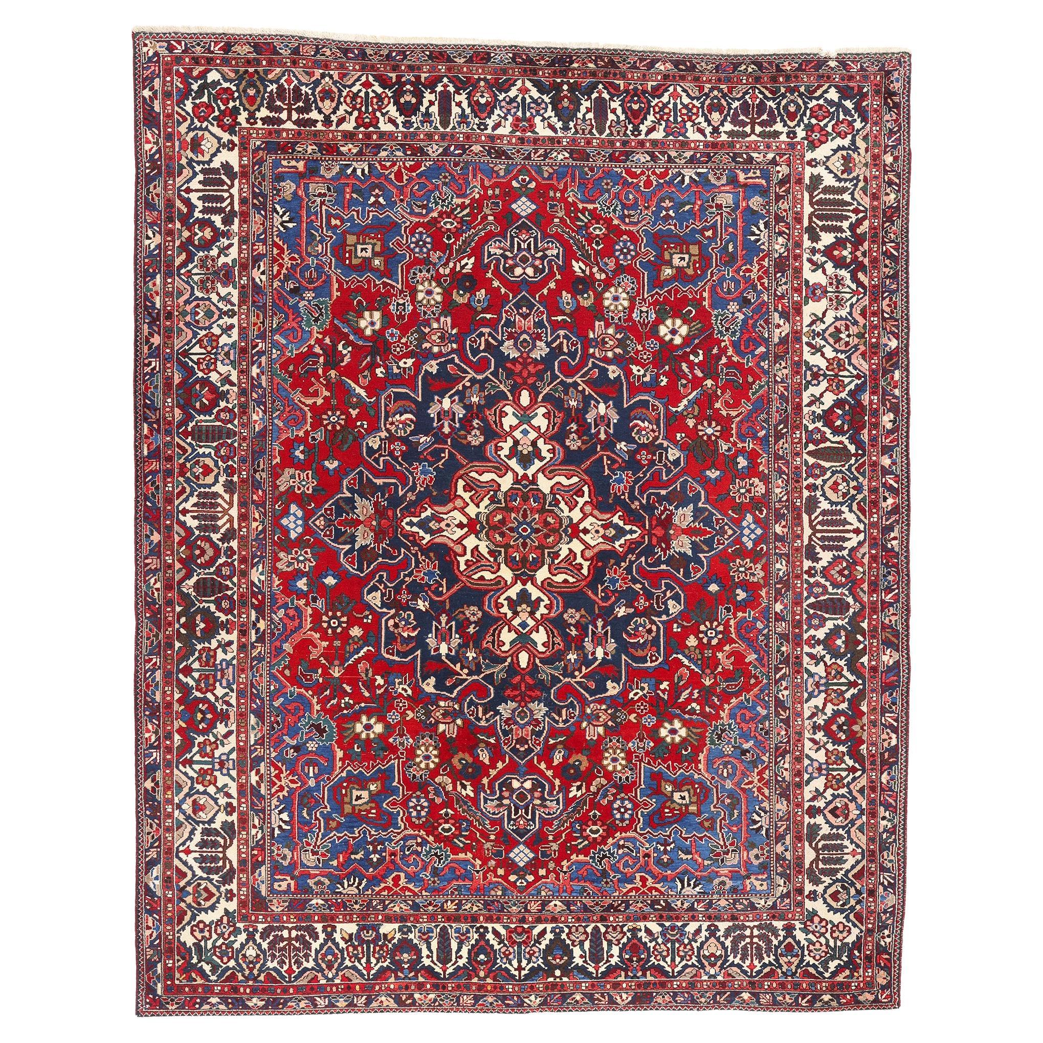 1920's Antique Persian Bakhtiari Carpet with Traditional Style