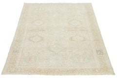 1920s Antique Persian Heriz Beige Wool Rug With Allover Design