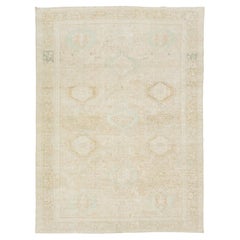 Alfombra Persa Antigua Heriz De Lana Beige Con Diseño Allover Años 20