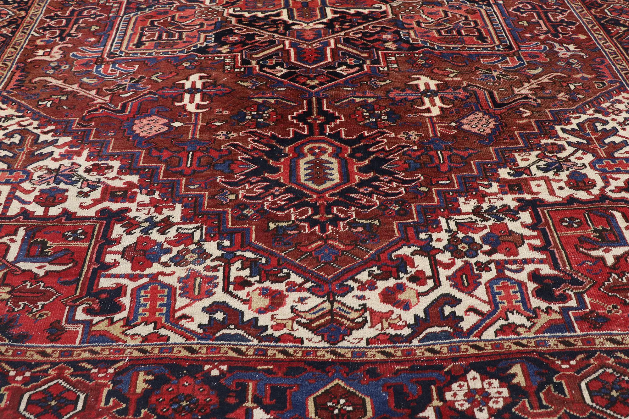 Alfombra Persa Heriz Antigua de 1920 Anudado a mano en venta