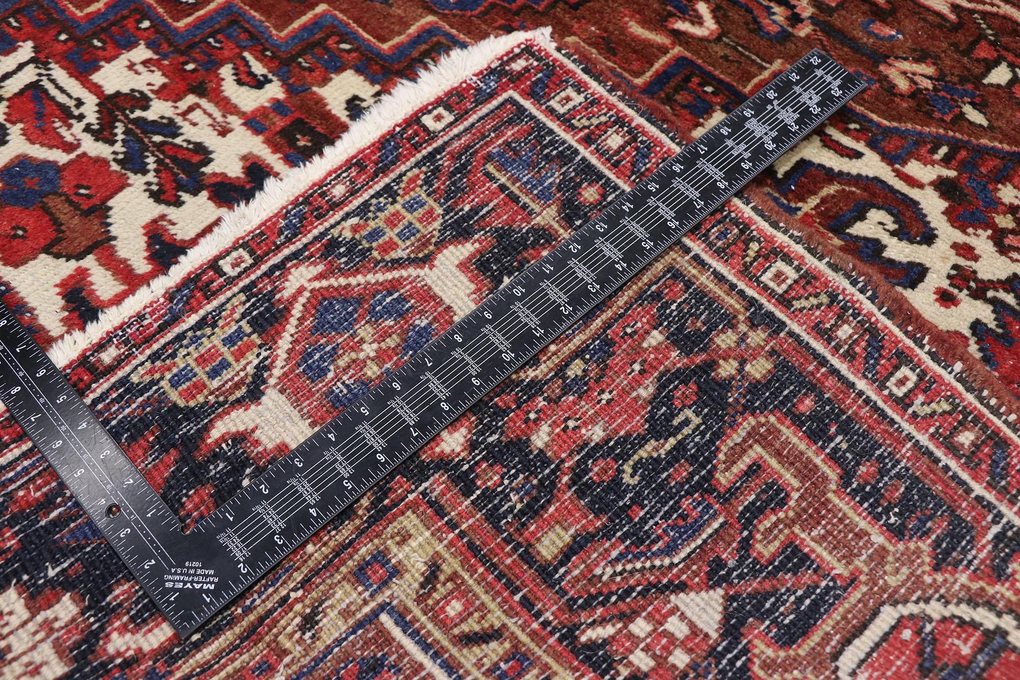 Alfombra Persa Heriz Antigua de 1920 en Bueno estado para la venta en Dallas, TX