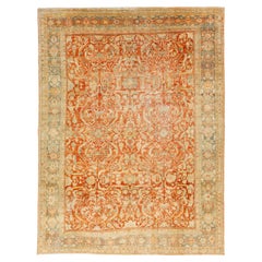 1920er Jahre Antik Persisch Heriz Wolle Teppich In Rust Mit Allover Floral Design 