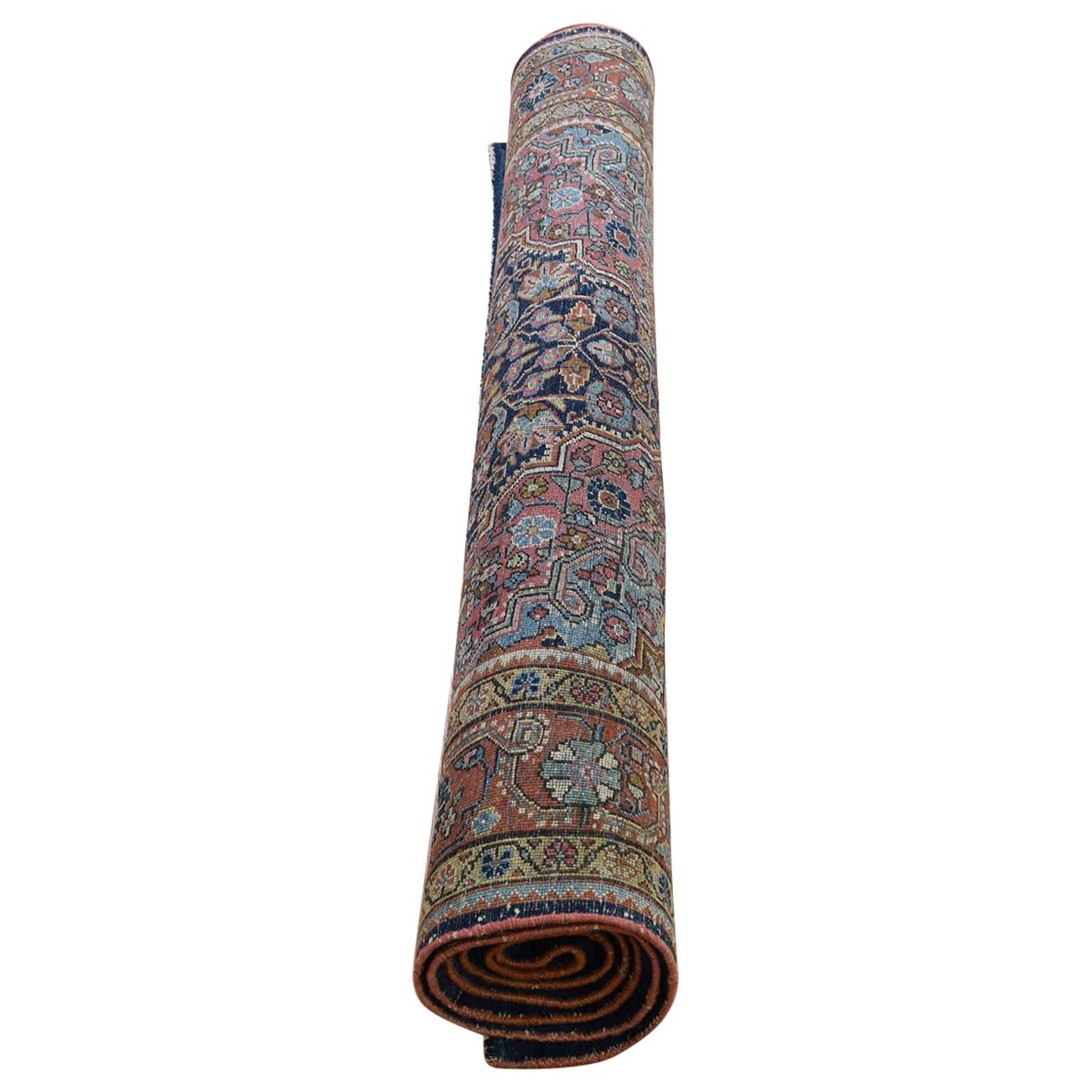 This is a genuine hand knotted Persian rug. Our entire inventory is made of either hand knotted or handwoven rugs.

Enhance your room style with this marvelous handmade carpet. This handcrafted gallery size antique, is an authentic Persian Josan